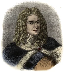 Retrato de Louis de Rouvroy Duque de Saint-Simon - (Saint Simon) Soldado francês, diplomata e notável diarista - Retrato de Louis de Rouvroy, Duque de Saint Simon (1675-1755) memorialista