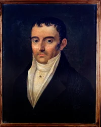 Retrato de Ludovico (Lodovico) Antonio Brizzi (1766-1837) músico italiano Pintura anônima. Século XIX. Bolonha, museo civico bibliografico