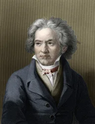 Retrato de Ludwig van Beethoven (1770-1827), compositor alemão.