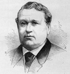 Retrato de M. Thiron, comediante francês, membro da Comedie Francaise de 1852 a 1889. Gravura em "Le Monde Illustré" n¡1168 de 16 de Agosto de 1879.