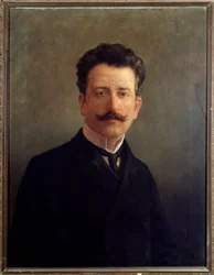 Retrato de Marco Enrico Bossi, compositor e organista italiano. c.1900 (pintura)