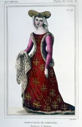 Retrato de Marguerite de Lorraine Vaudémont, Duquesa de Alençon (1463 - 1521).