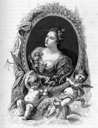 Retrato de Marie-Madeleine (Marie Madeleine) de La Vieuville, comtesse de Parabere (1693-1750) - Gravação de 1862 em "As Rainhas do Mundo" pelos nossos primeiros escritores - Publicado sob a direcção de JGD Armandaud