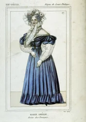 Retrato de Marie Amelie de Bourbon (1782 - 1866), rainha dos franceses, esposa de Louis Philippe I.
