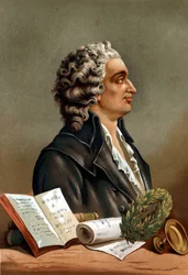 Retrato de Marie Jean Antoine Nicolas de Caritat, Marquês de Condorcet (1743 - 1794) depois de "La Ciencia y sus Hombres" de Louis Figuier. Barcelona 1881