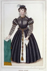 Retrato de Marie Stuart (1542 - 1587) Gravura de 1830