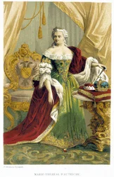 Retrato de Marie Therese da Áustria (1717-1780). Cromolitografia do século XIX.