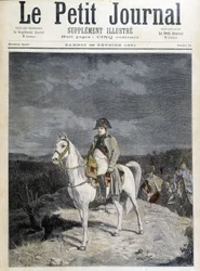 Retrato de Napoleão sobre um cavalo em 1814.
