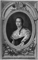 Retrato de Nathalie (Natalaie) Dolgoruki (1714-1771) filha de Boris Petrovich Cheremetiev - Gravura de 1862 em "As Rainhas do Mundo" pelos nossos primeiros escritores, Livro publicado sob a direcção de Jean Germain Desire ARMENGAUD