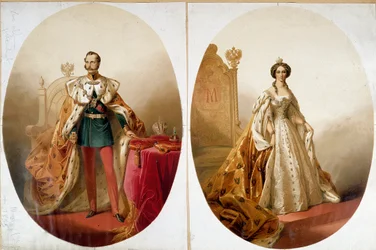 Retrato de Nicolau I (1796-1855), Imperador da Rússia e sua esposa Alexandra Feodorovna
