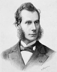 Retrato de Numa Denis Fustel de Coulanges (1830 - 1889). Gravura do final do século XIX em "Histoire de France" de H. Martin.