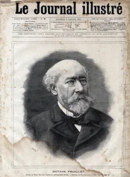 Retrato de Octave Feuillet (1821-1890), romancista, dramaturgo e acadêmico francês - Gravura em "Le journal illustrious" de 1891