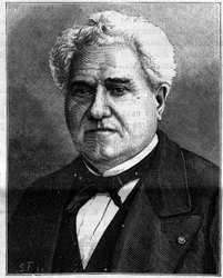 Retrato de Paul Gervais (1816-1879), zoólogo e paleontólogo francês. Gravura em "La Nature".