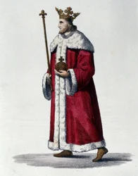 Retrato de Pepin III conhecido como Pepin the Brief (714-768), rei da França.