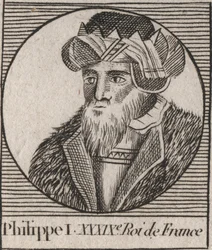 Retrato de Filipe I (1060 - 1108), Rei de França - Filipe I (1053-1108) Rei de França - gravura de "Instruction sur l