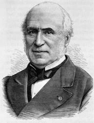 Retrato de Pierre Charles Chesnelong (1820 - 1899). Gravura do final do século XIX em "Histoire de France" de H. Martin.