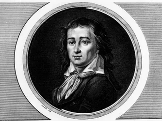 Retrato de Pierre Gaspard Chaumette (1763-1794), político francês. Gravura em "Coleção completa de pinturas históricas da revolução francesa, em três volumes". 1804.