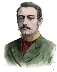 Retrato de Pierre Waldeck Rousseau, estadista francês - gravura de 1883