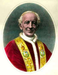 Retrato do papa Leão XIII (Leone XIII), eleito em 1878 e falecido em 1903