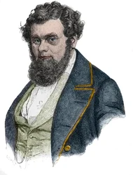 Retrato de Robert Blum (1807-1848), um político, jornalista, editor e poeta alemão - Robert Blum político alemão.