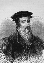 Retrato de Robert Estienne (1503 - 1559), impressor francês.