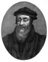 Retrato de Robert I Estienne (1498 - 1559) humanista, editor e impressor.