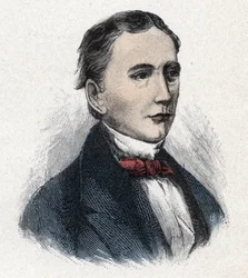 Retrato de Sir Isaac Pitman (1813-1897) inventor inglês da estenografia