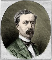 Retrato de Sir Richard Wallace (1818-1890), filantropo inglês e coleccionador de arte. Gravura de 1872.