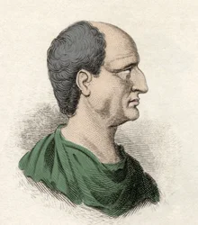 Retrato de Themistocle (Themistokles grego), estadista e general ateniense (525-460 AC). Gravura do século XIX.