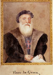 Retrato de Vasco de Gama - em "A Vida do Príncipe Henrique de Portugal com o apelido de Navegador" de Richard Henri Major