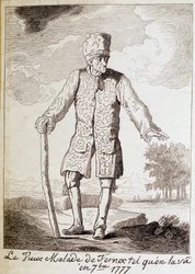 Retrato de Voltaire (1694 - 1778), escritor e filósofo francês, idoso.
