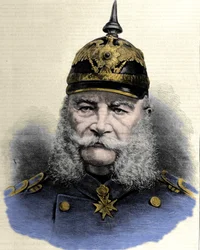 Retrato de Guilherme I (1797-1888), Rei da Prússia e Imperador da Alemanha. Gravura do final do século XIX.
