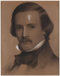 Retrato de um cavalheiro, c.1850 (carvão e giz sobre papel)