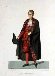 Retrato de um palácio papal do Estado do Vaticano. Gravura do século XIX.