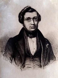Retrato do compositor inglês Adolphe Adam (1803-1856) Gravura. Século XIX Bolonha, museo cívico bibliografico