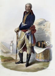 Retrato do General francês Jean Victor (Jean-Victor) Moreau (1763-1813) - em "Le Plutarque francais", Ed. Mennechet, Paris