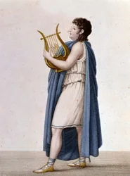 Retrato do tenor francês Adolphe Nourrit (1802 - 1839) no papel de Orfeu na obra do mesmo nome de Christof Glck.