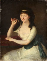 Retrato da aristocrata genovesa Luigia Pallavicini (1772-1841) Marquesa e musa dos poetas Anônimos. Século XIX. Genes, Galleria d