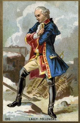 Retrato do Marquês de Thomas Arthur, Barão de Tollendal, Conde de Lally (1702 - 1766), general francês de origem irlandesa. Cromolitografia do final do século XIX.