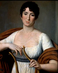 Retrato da cantora espanhola Isabelle Colbran (1785-1845) Pintura anónima do século XIX. Bolonha, Civico Museo Biblioteca Musicale