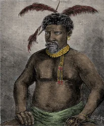 Retrato do Rei Zulu Cetshwayo (ou Cetawayo, Cetewayo, Cetywajo, Ketchwayo) (1826-1884) Gravura do século XIX