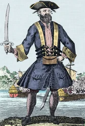 Retrato do pirata Edward Teach, dito Barbenoire (Blackbeard)