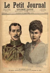 Retratos por ocasião do anúncio do seu casamento, do Príncipe Albert Victor, Duque de Clarence e Avondale com Mary of Teck, Le Petit Journal, 9/01/1892