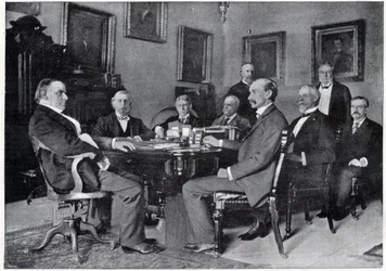 O Presidente McKinley e o seu Gabinete na Casa Branca