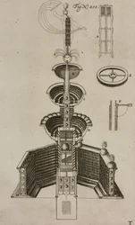 Projeto de fonte pirotécnica, gravura de Grand Art d