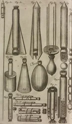 Foguetes e instrumentos pirotécnicos, gravura de Grand Art d
