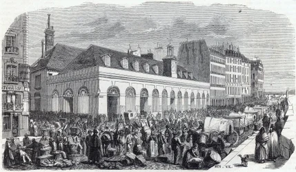 Quai des Augustins: Marche de la Vallee - Gravação em "Tableau-de-Paris" de Edmond Texier