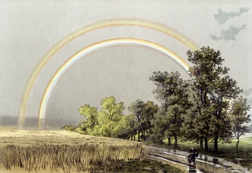 Rainbow - em "A atmosfera: descrição dos grandes fenômenos da natureza" por Camille Flammarion