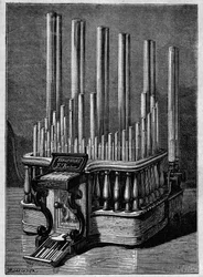 Instrumentos raros ou imaginários: O pirofone ou «chamas cantantes», de Frederic Kastner (instrumento que gera chamas alimentadas por jactos de gás).