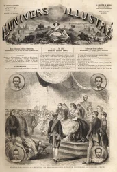 Recepção dos embaixadores siameses pelo imperador Napoleão III e a imperatriz Eugenia no Palácio de Fontainebleau, 27 de Junho de 1861 - "Reception des ambassadeurs du Siam par Napoleon III et l